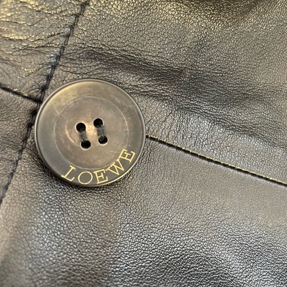 Vintage Loewe black leather trench - Picture 2 of 5